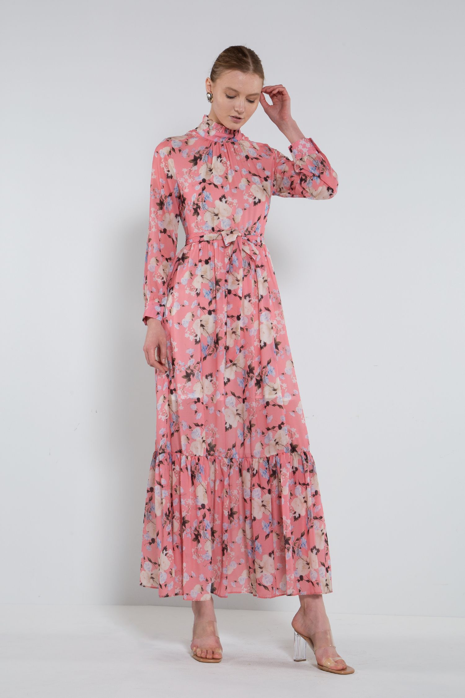 beulah pink dress Pink Floral Maxi Dress Pink / S